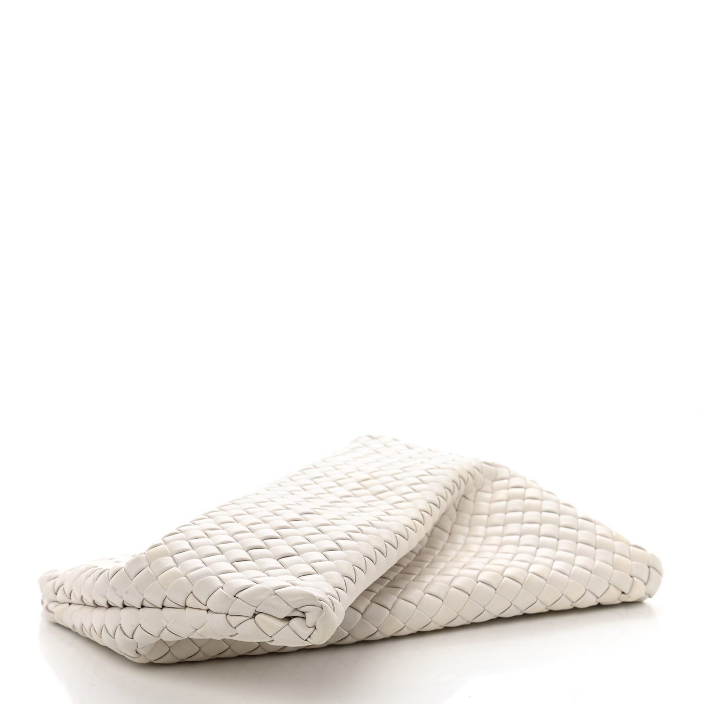 Nappa Intrecciato Crisscross Clutch Chalk