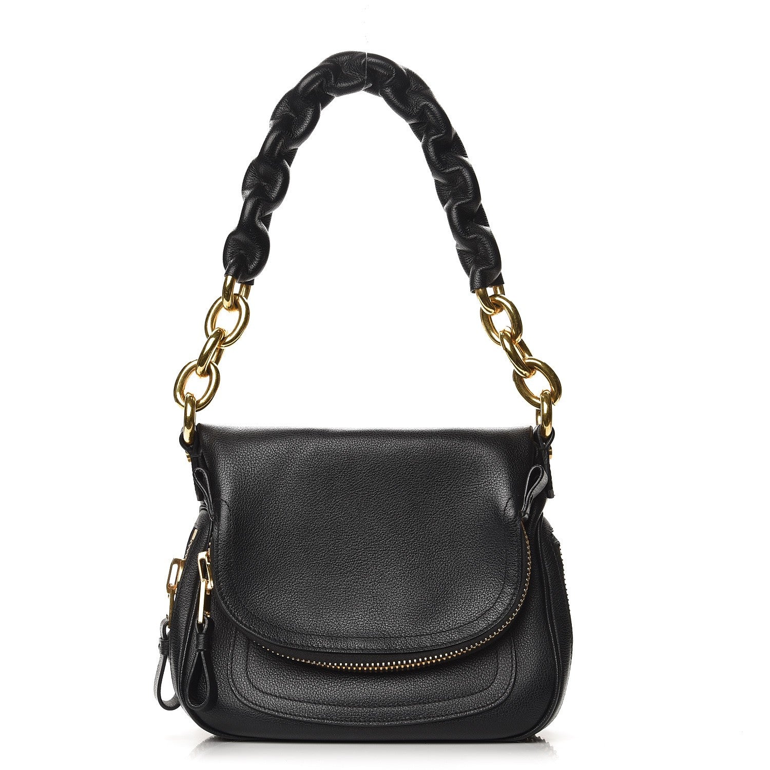 Tom Ford Grained Calfskin Medium Chain Jennifer Crossbody Bag Black 1 of 7