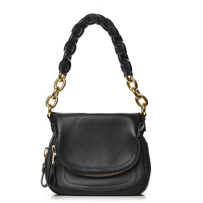 Tom Ford Grained Calfskin Medium Chain Jennifer Crossbody Bag Black 1 of 7