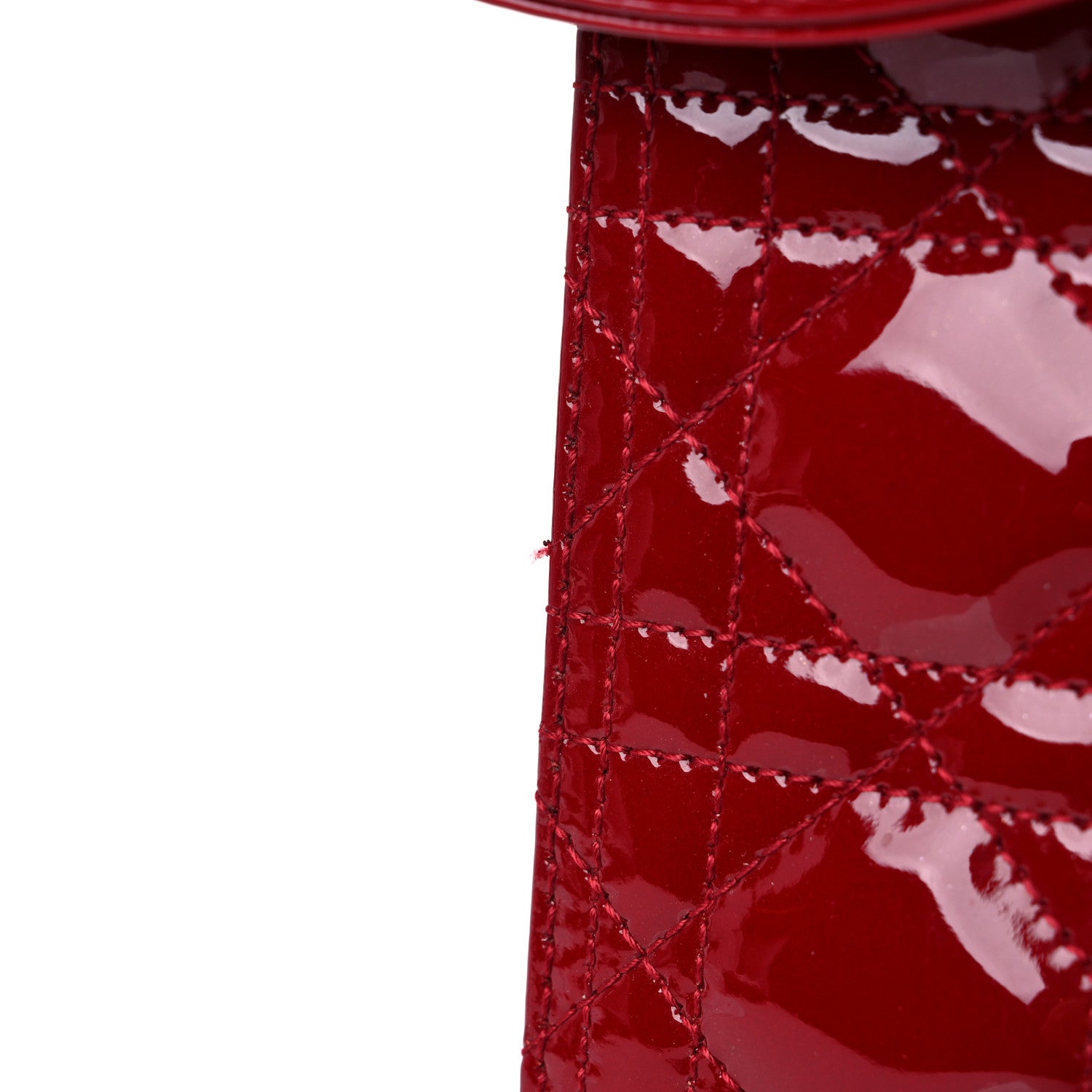 Christian Dior Patent Cannage Large Lady Dior Red 12 of 13