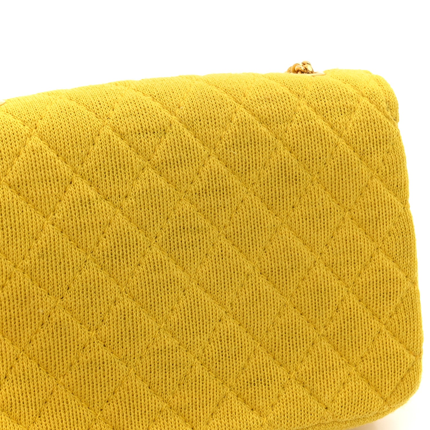 Chanel Jersey Quilted Micro Flap Yellow 11 of 11