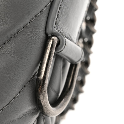Chanel Aged Calfskin Chevron Quilted Small Gabrielle Hobo Grey 11 of 14
