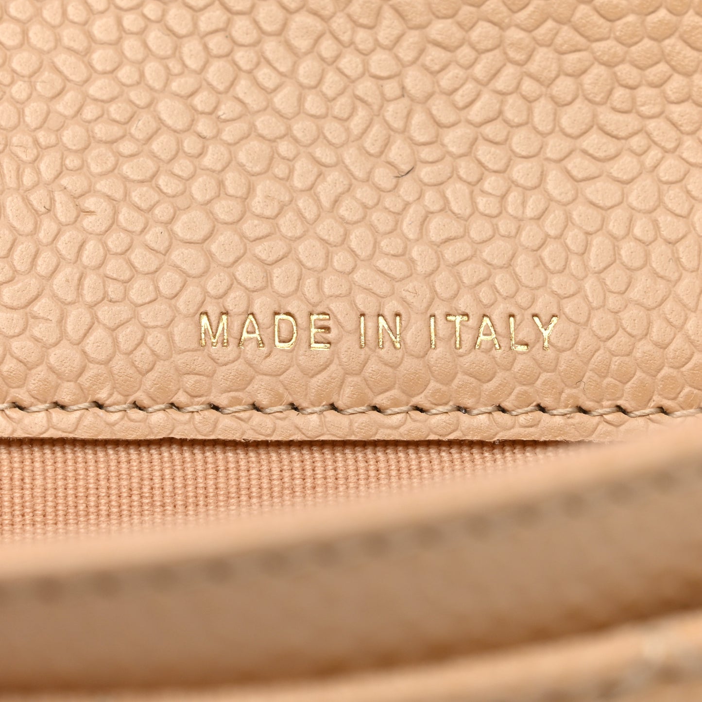 Caviar Quilted Flap Card Holder Wallet Beige