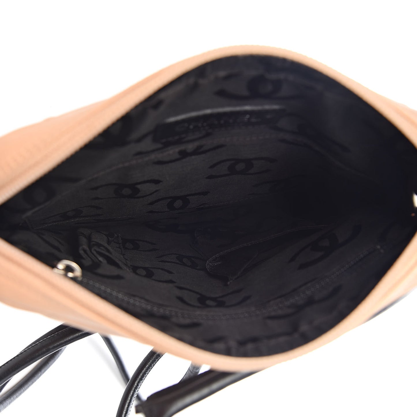 Calfskin Quilted Medium Cambon Messenger Beige Black