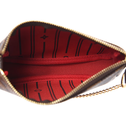 Louis Vuitton Damier Ebene Complice Trunks and Bags Mini Pochette Accessories Red 5 of 9