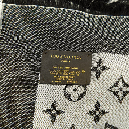 Louis Vuitton Silk Wool Monogram Denim Shawl Black 3 of 7