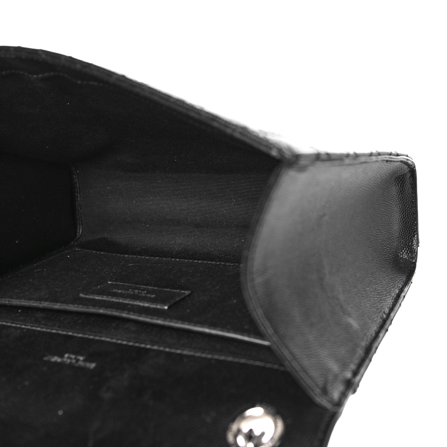 Saint Laurent Grain De Poudre Textured Mixed Matelasse Triquilt Medium Monogram Satchel Black 5 of 10