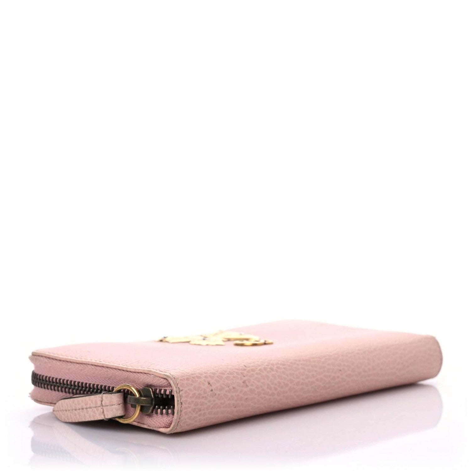 Gucci Calfskin Butterfly Farfalla Zip Around Wallet Perfect Pink 4 of 21