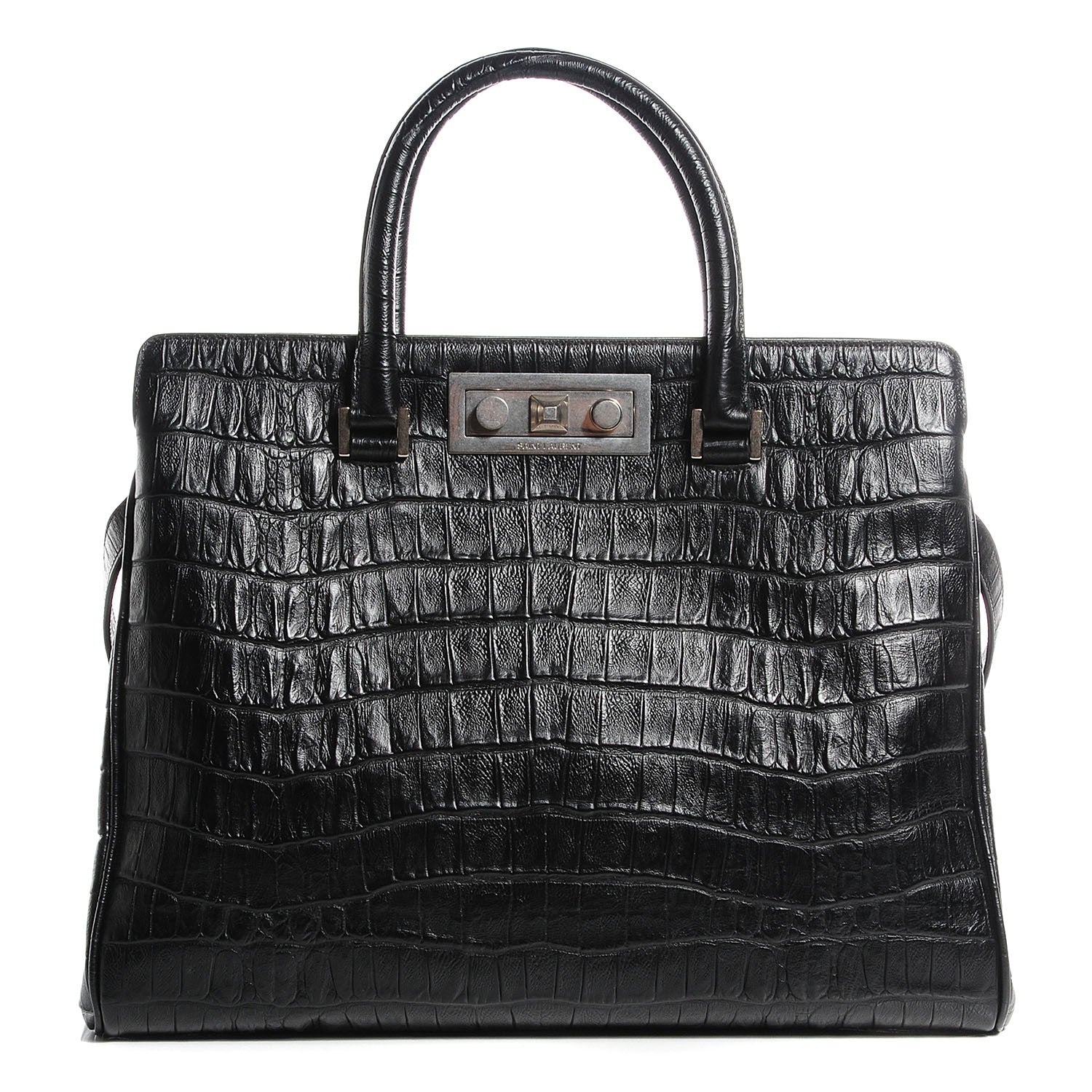 Saint Laurent Crocodile Embossed Medium trois Class Tote Black 1 of 10