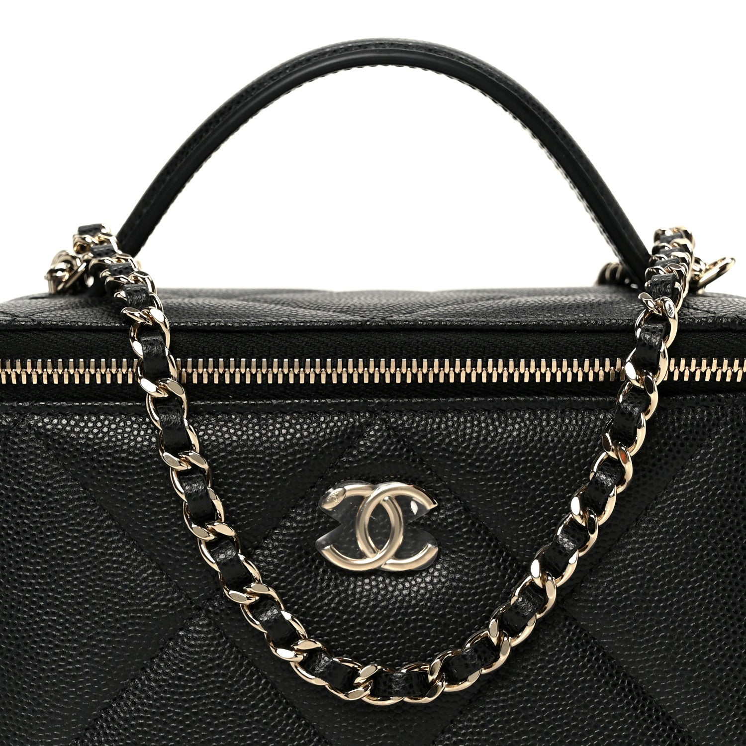 Chanel Caviar Quilted Top Handle Long Vanity Black 9 of 12
