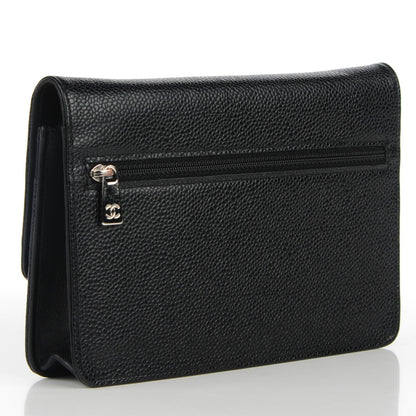 Chanel Caviar Timeless CC Wallet on Chain WOC Black 3 of 8
