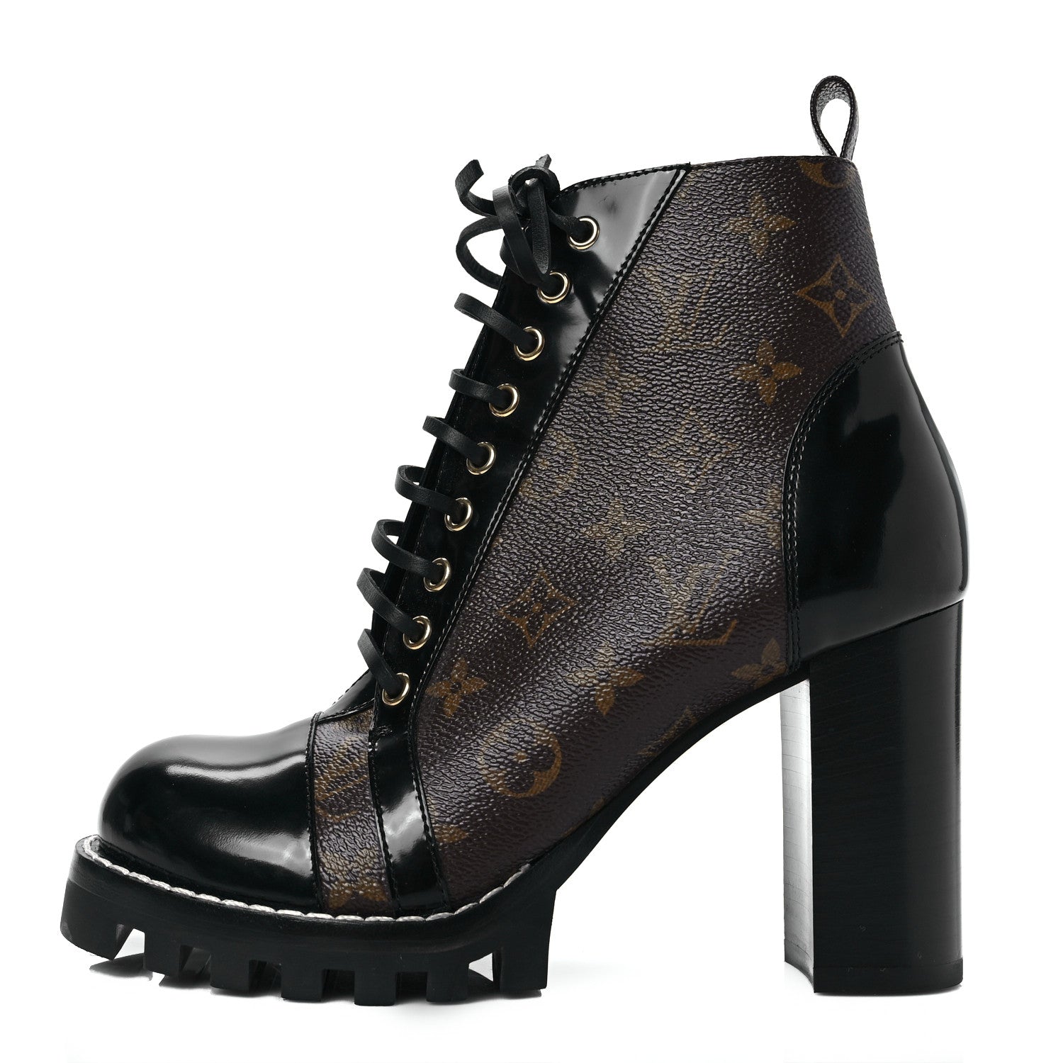 Louis Vuitton Patent Calfskin Monogram Star Trail Ankle Boots 39 Black 1 of 8