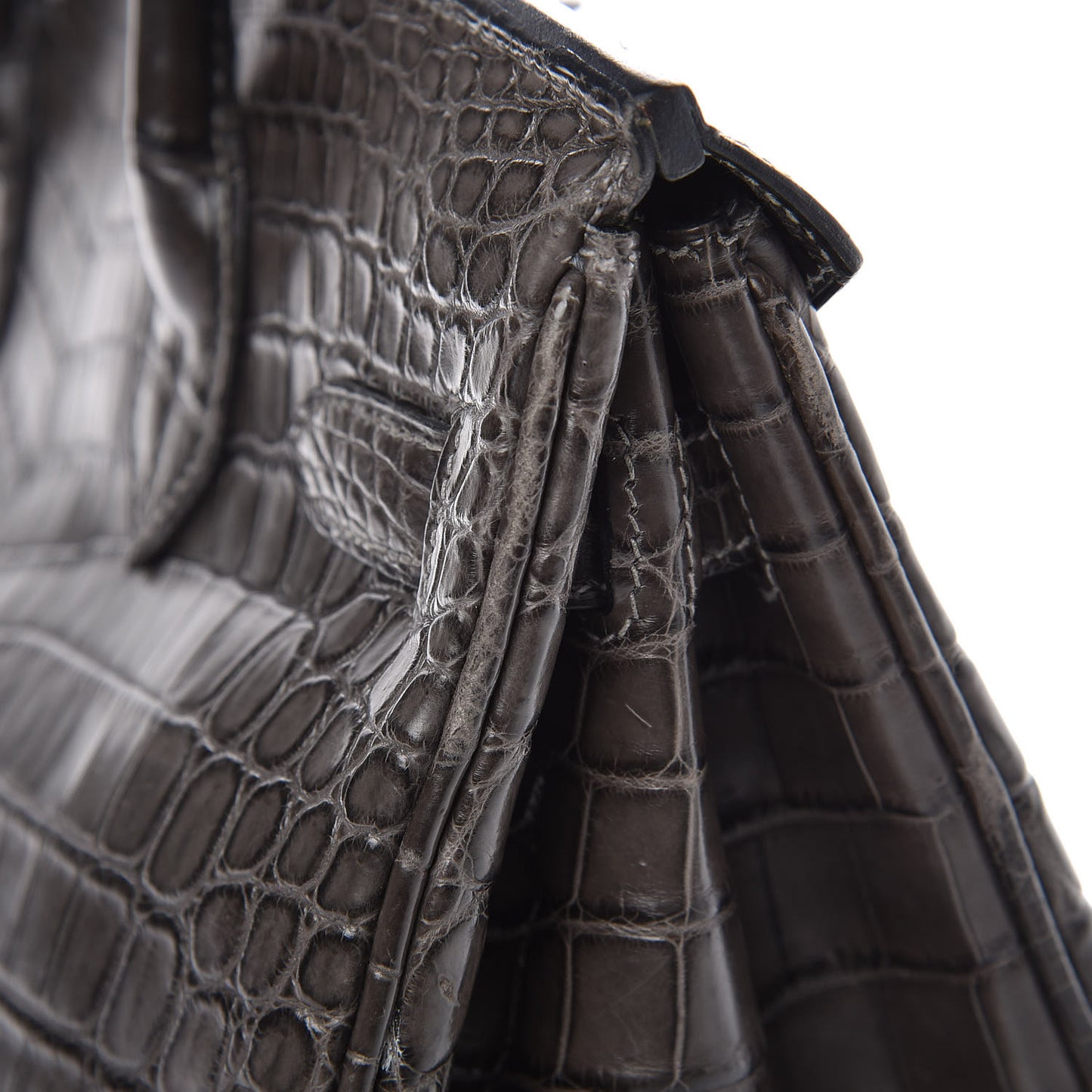 Matte Niloticus Crocodile Birkin 30 Gris Elephant