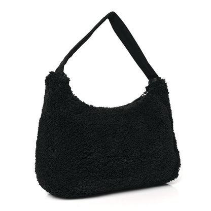 Prada Terry Cloth Mini Re-Edition 2000 Bag Black White 3 of 9