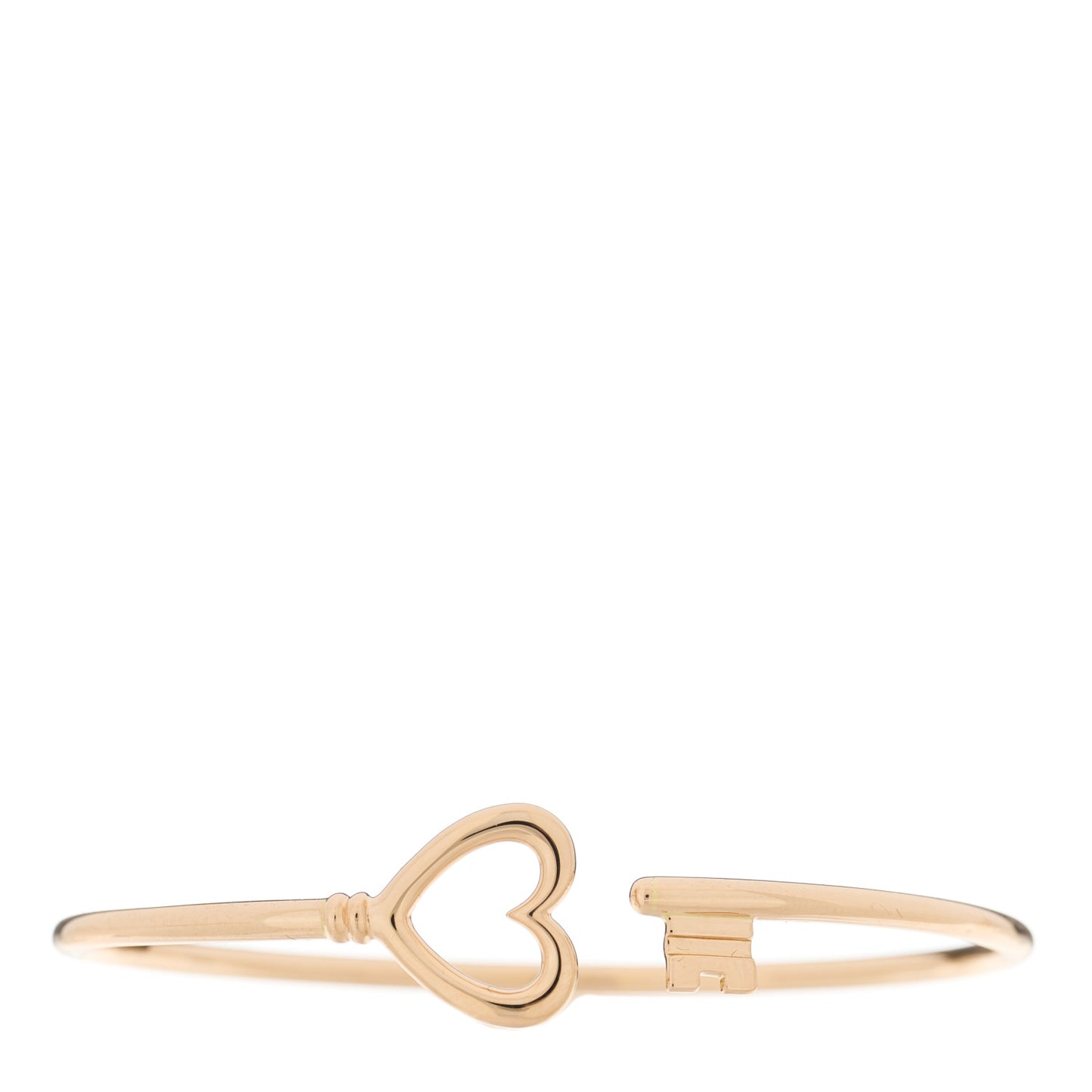 18K Rose Gold Wire Heart Key Bracelet
