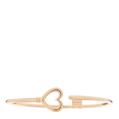 Tiffany 18K Rose Gold Wire Heart Key Bracelet 1 of 4