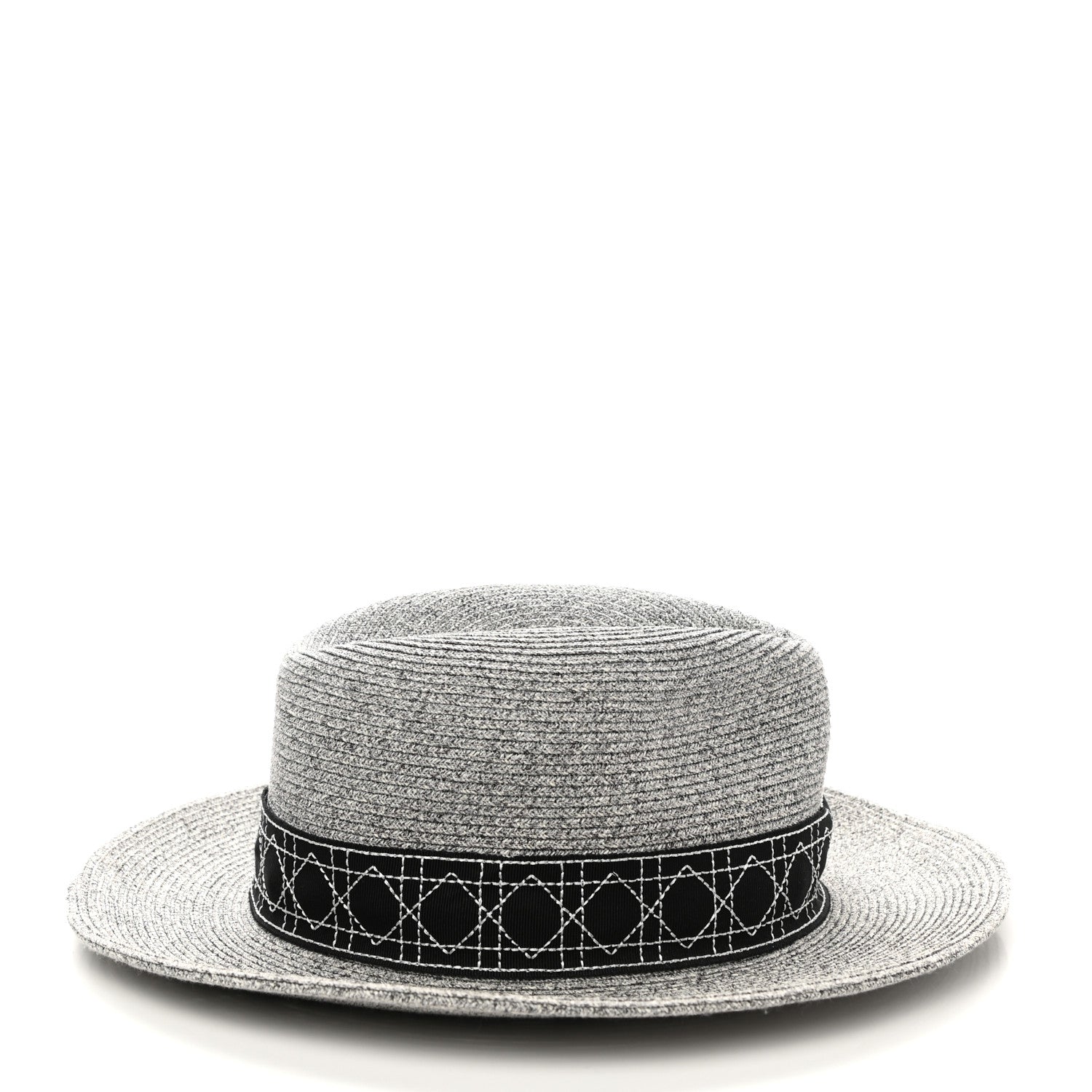 Christian Dior Paper Woven Hat 57 Grey 6 of 8
