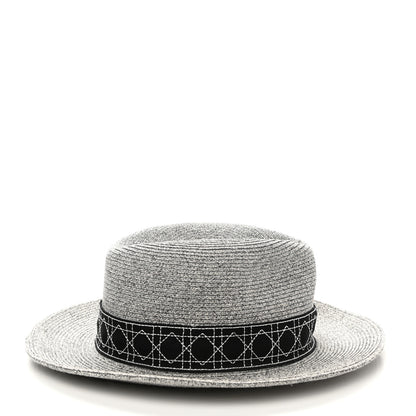 Christian Dior Paper Woven Hat 57 Grey 6 of 8
