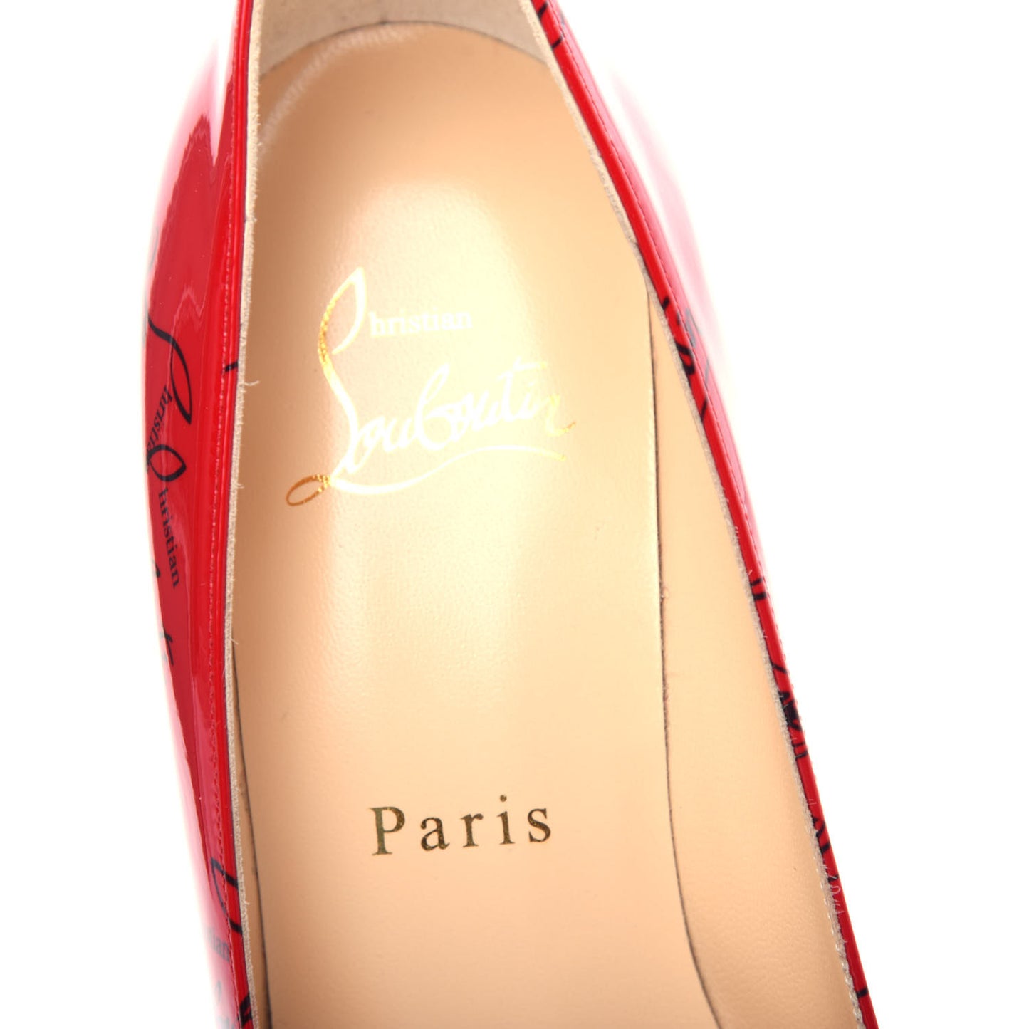 Patent Logo Degrade Decollete 554 85 Pumps 35.5 Black Loubi