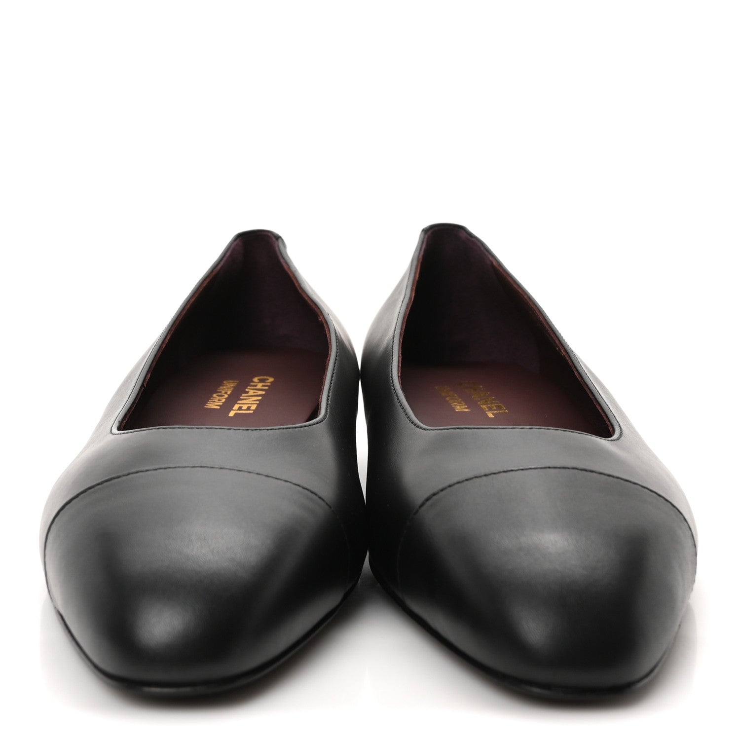Chanel Lambskin Cap Toe Ballerina Flats 39 Black 3 of 8