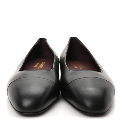 Chanel Lambskin Cap Toe Ballerina Flats 39 Black 3 of 8