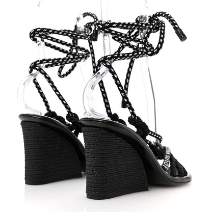 Louis Vuitton Fabric Maia Rope Wedge Sandal 38 Black 5 of 8