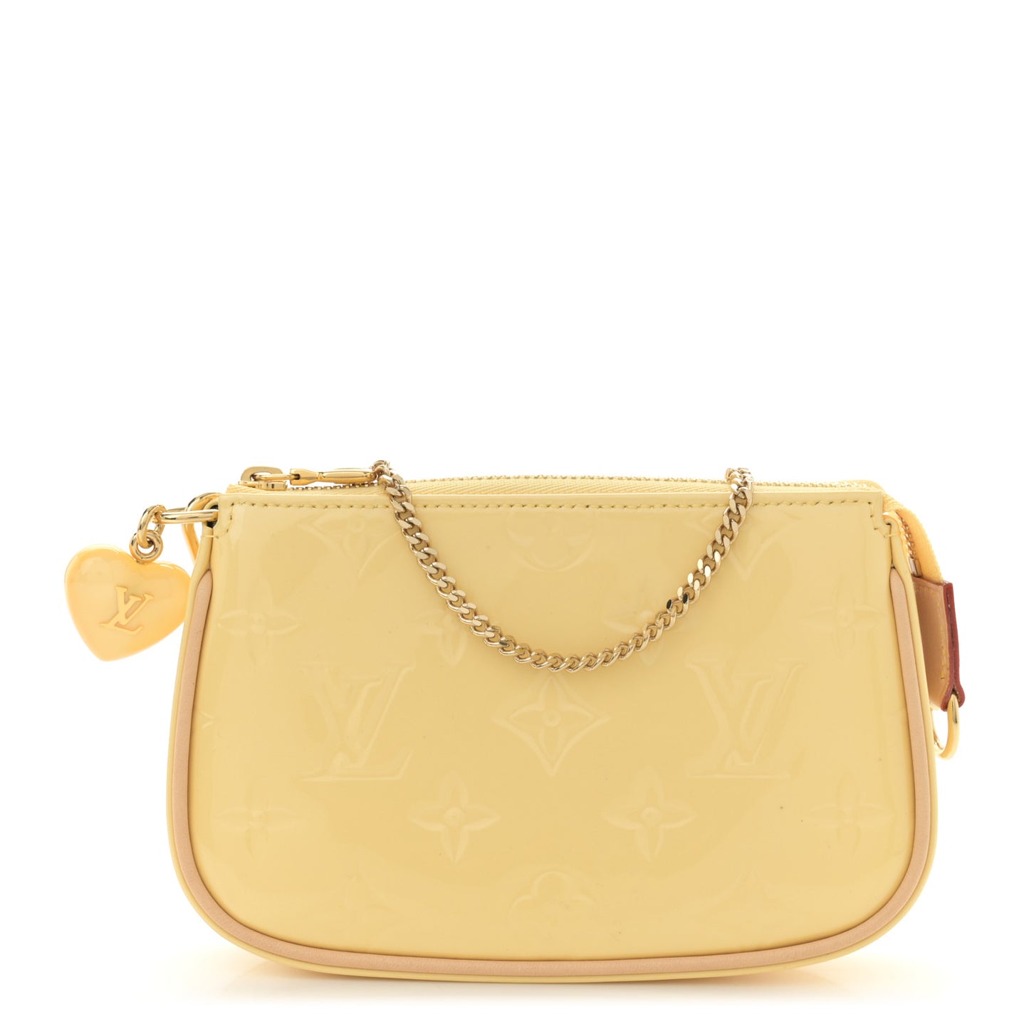 Metallic Vernis Valentine Mini Pochette Accessories Banana Fizz
