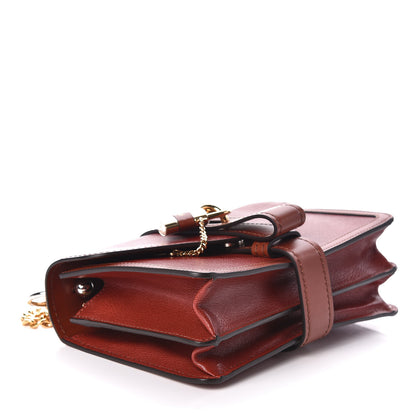 Chloe Shiny Goatskin Calfskin Aby Chain Shoulder Bag Sepia Brown 4 of 9