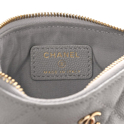 Chanel Caviar Quilted Small Cosmetic Case Grey 6 of 8