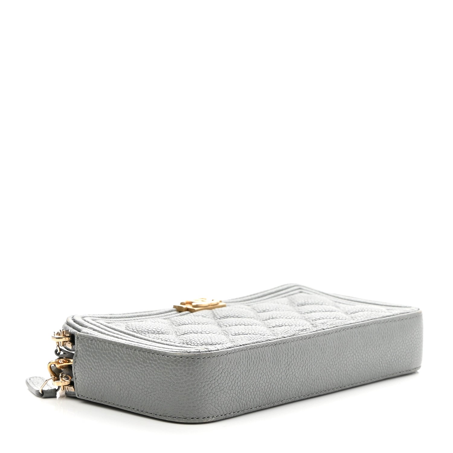 Chanel Caviar Quilted Small Boy Clutch With Chain Grey 4 of 18