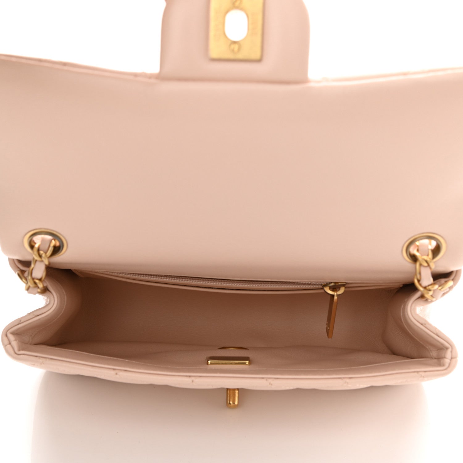 Chanel Lambskin Quilted Mini Rectangular Pearl Crush Flap Light Beige 5 of 10