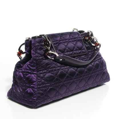 Christian Dior Satin Cannage Charming Lock Flap Bag Purple 3 of 8