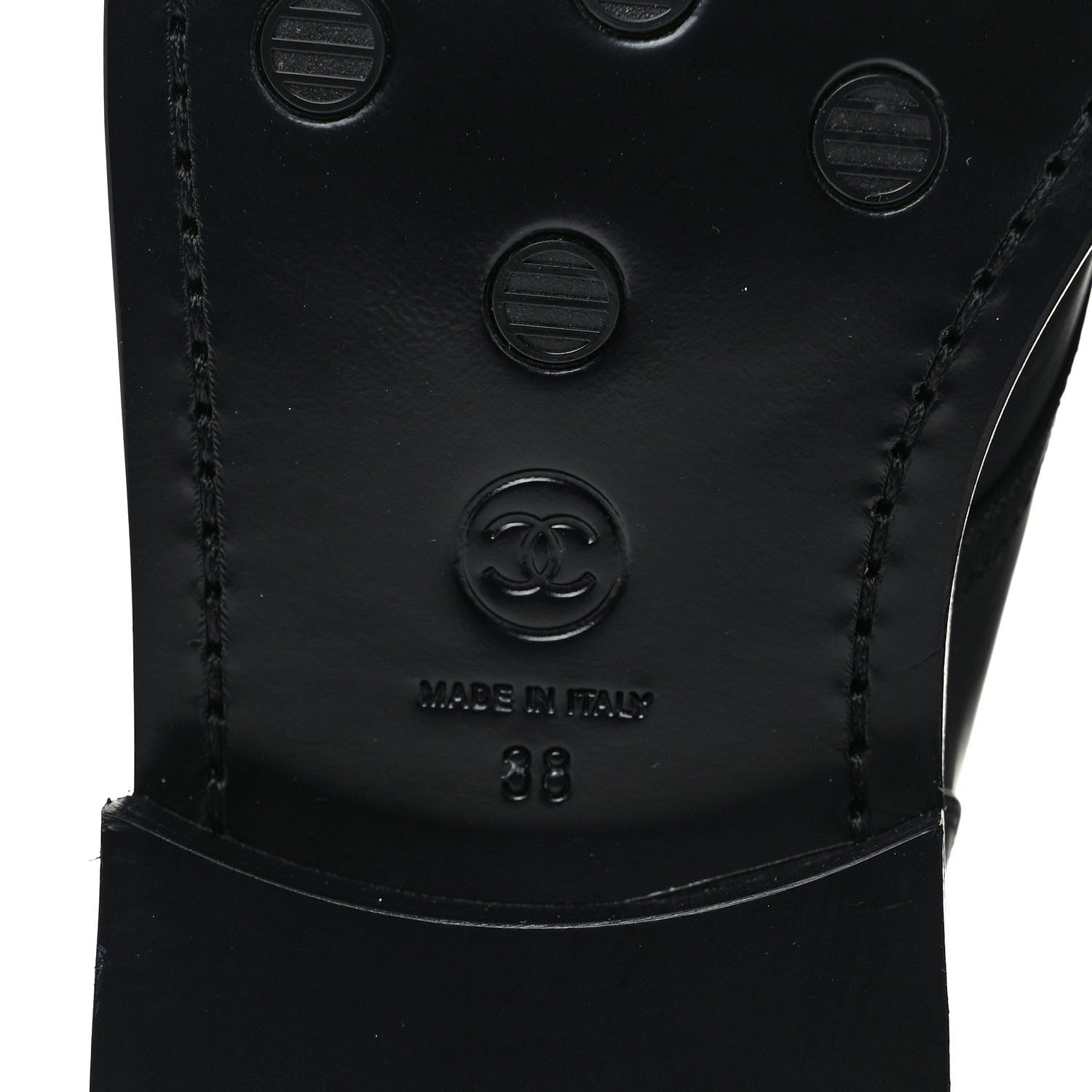 Chanel Shiny Calfskin Lace Up Combat Boots 38 Black 6 of 8