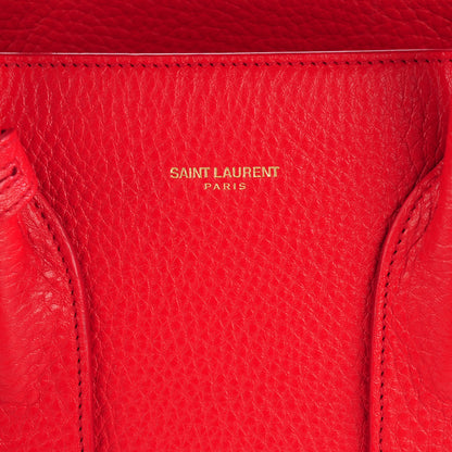 Saint Laurent Grained Calfskin Small Sac De Jour Lipstick Red 8 of 8