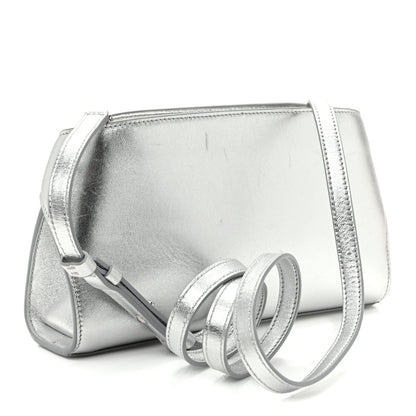 Salvatore Ferragamo Metallic Calfskin Mini E/W Hug Crossbody Bag Silver 3 of 11