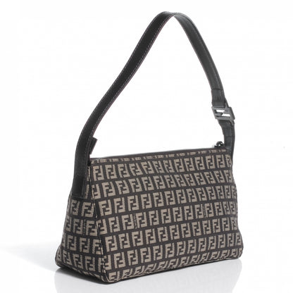Fendi Zucchino Vitello Small Shoulder Bag Testa di Moro Beige 4 of 10