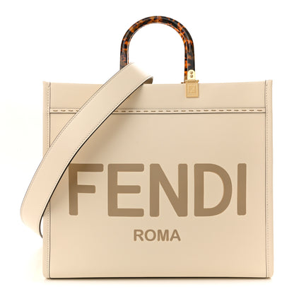 Fendi Vitello King Plexiglass Medium Fendi Sunshine Shopper Tote White Ice 1 of 12