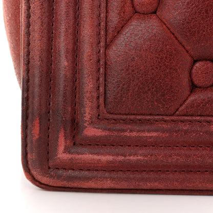 Chanel Nubuck Chesterfield Quilted Large Celtic Boy Flap Red 13 of 15