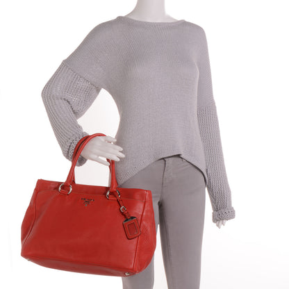 Prada Vitello Daino Shopping Tote Fuoco 2 of 11