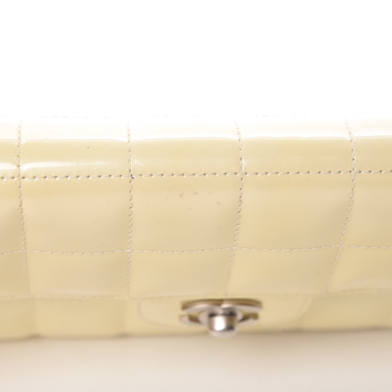 Chanel Patent Quilted East West Chocolate Bar Flap White 13 of 19
