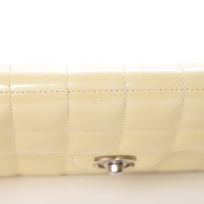 Chanel Patent Quilted East West Chocolate Bar Flap White 13 of 19