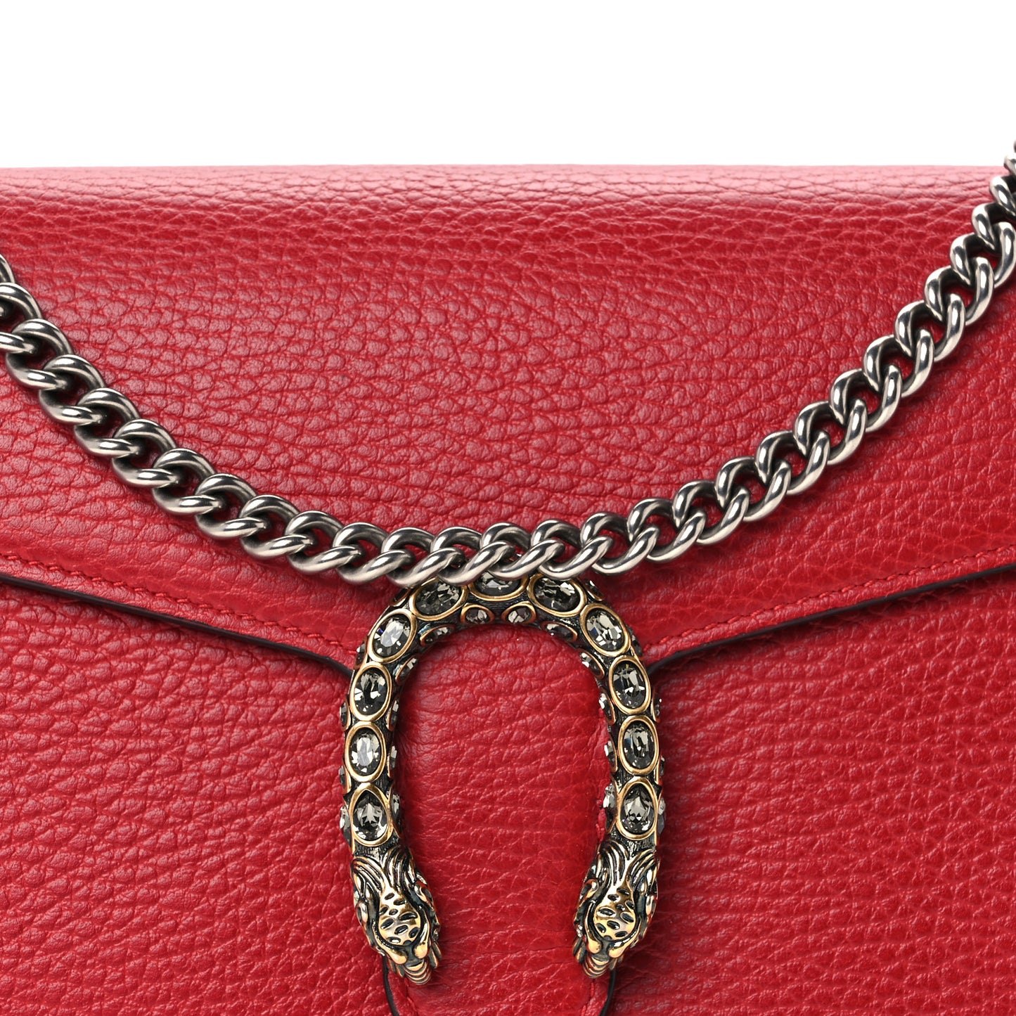 Calfskin Mini Dionysus Chain Wallet Hibiscus Red