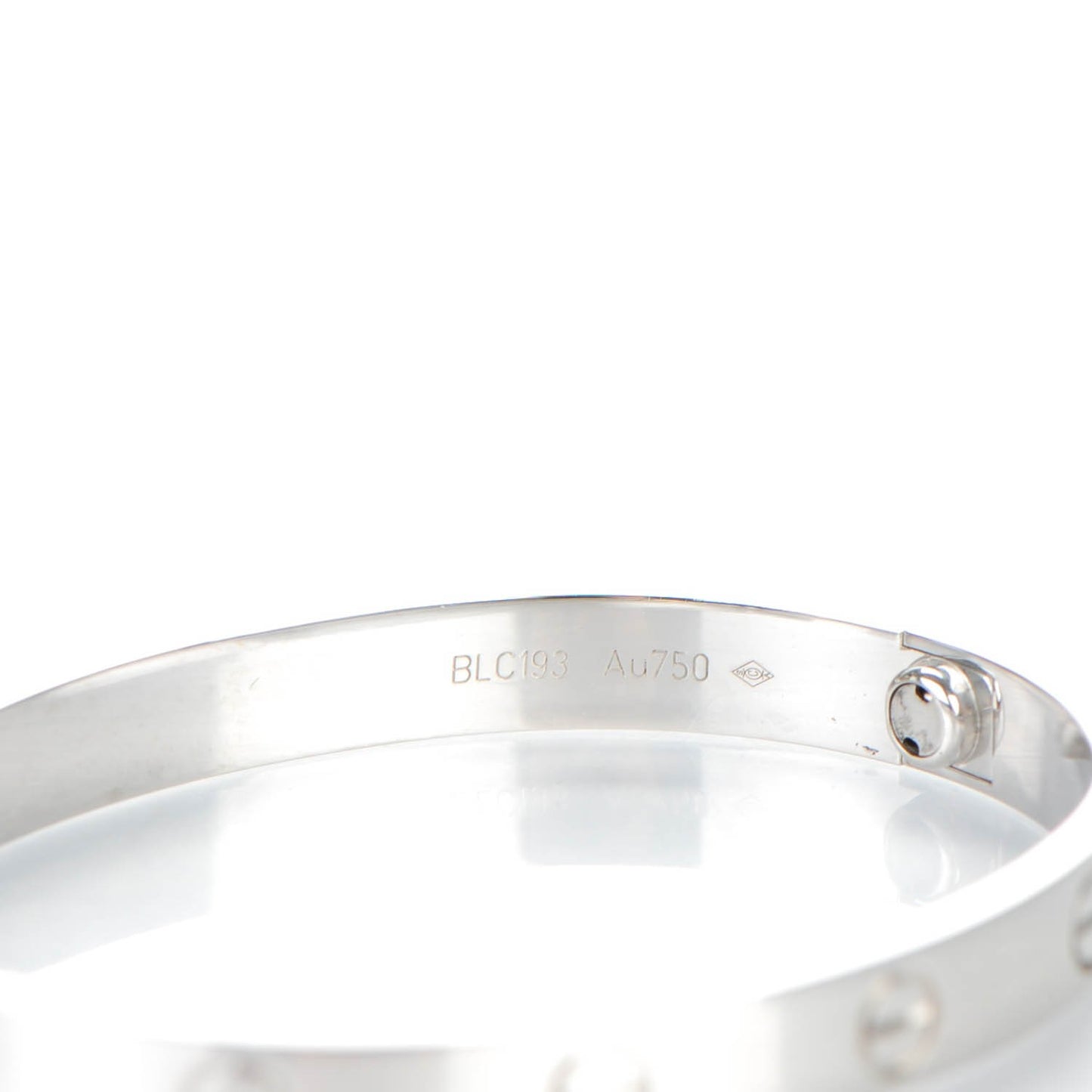 18K White Gold LOVE Bracelet 16