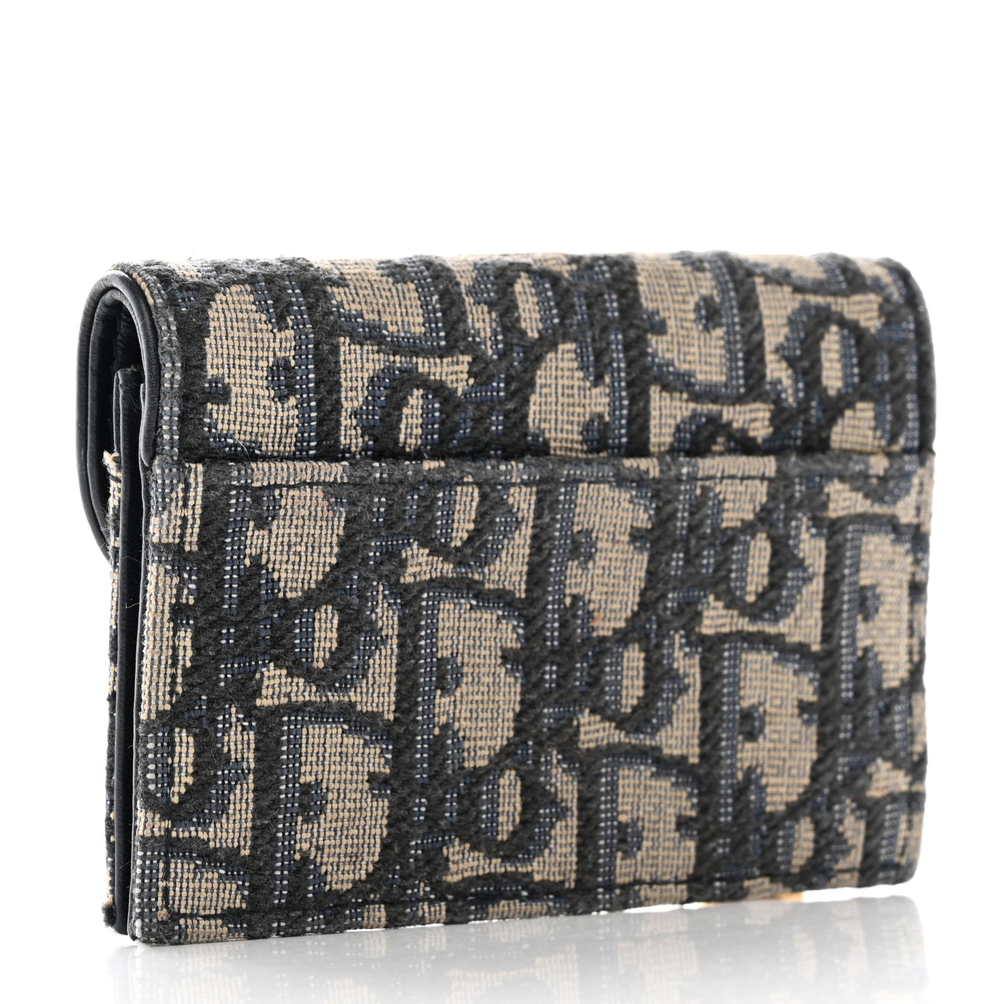Oblique Saddle Card Holder Blue