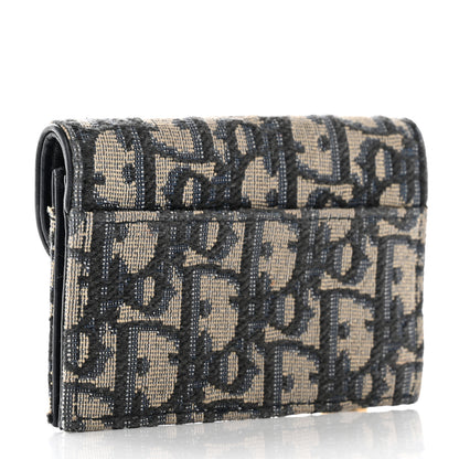 Christian Dior Oblique Saddle Card Holder Blue 3 of 11