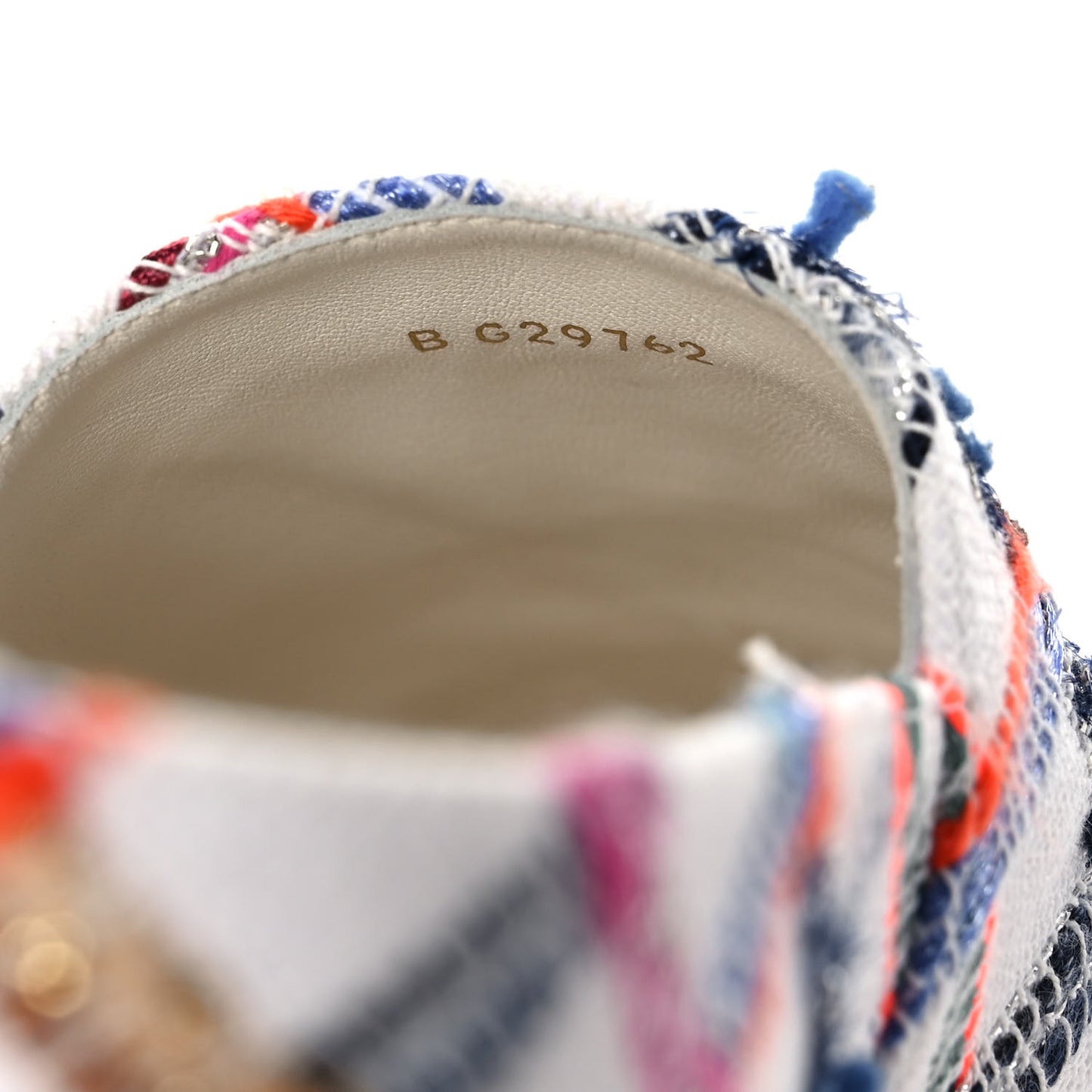 Tweed Grosgrain CC Espadrilles 39 White Blue Pink Green Black