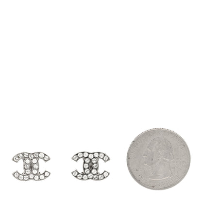 Chanel Crystal CC Clip on Earrings Silver 2 of 4