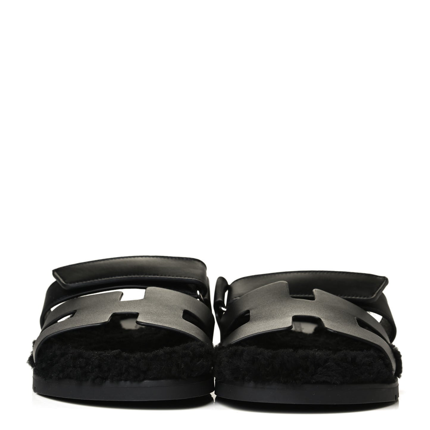 Calfskin Woolskin Womens Chypre Sandals 40 Black