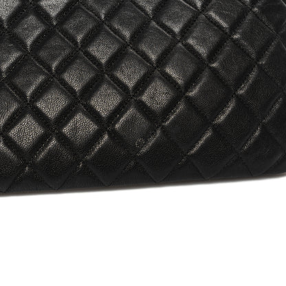 Chanel Sheepskin Quilted Large Vintage Mademoiselle Cosmetic Case Black 11 of 12