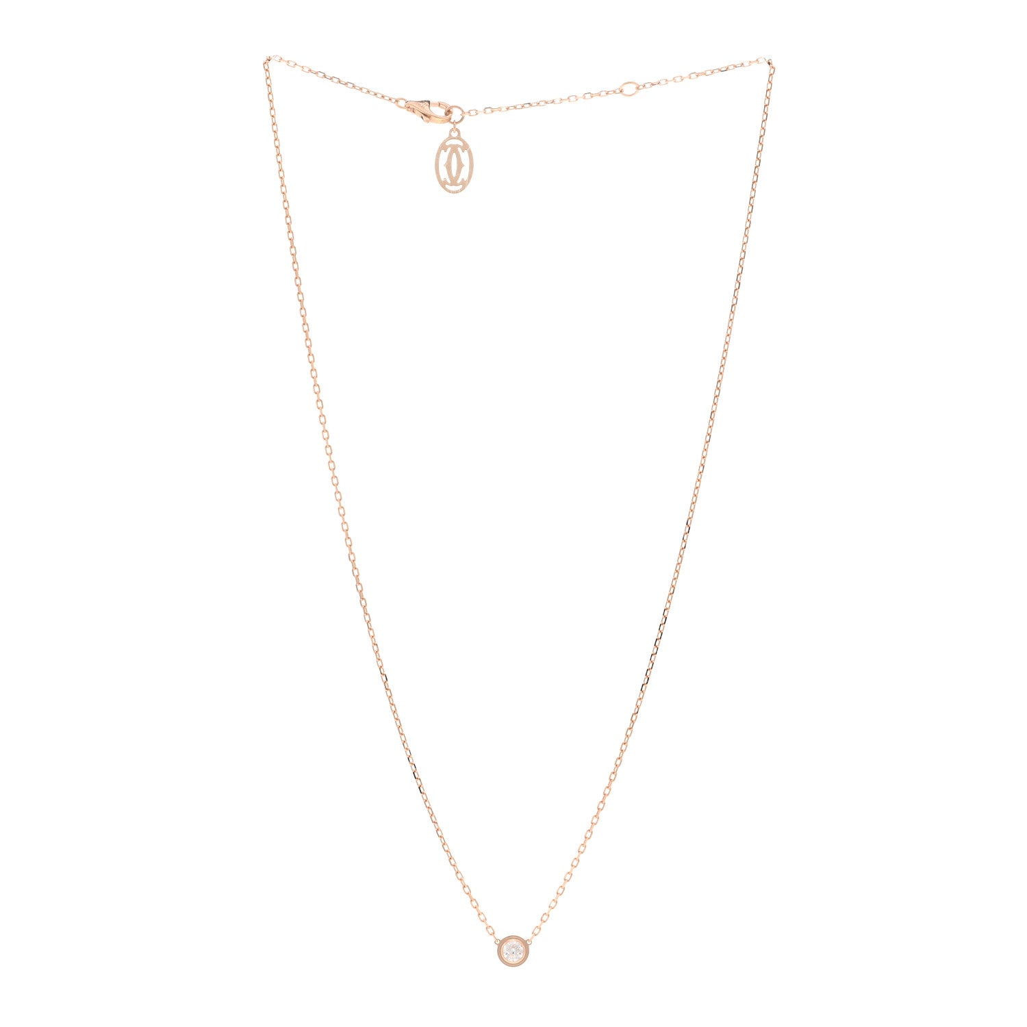 Cartier 18K Pink Gold Diamond LM D'Amour Pendant Necklace 3 of 5